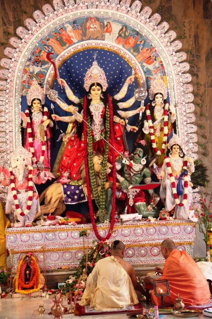 The decorated idol of Goddess Durga during Durga Pooja